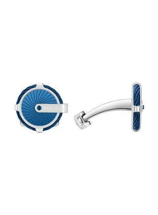 POLICE - Techie Cufflink For Men Stainless Steel With Blue Cable - PEAGC0004801 