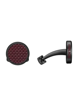 POLICE - Sunken Cufflink For Men Gun With Burgundy Enamel - PEAGC0004603 