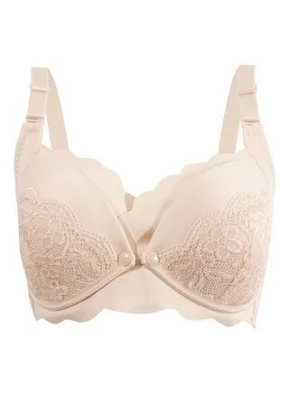Elegant Seamless Maternity And Nursing Bra - Beige - X Large 