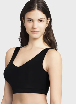 Soft Stretch Padded V Neck Bra Black 
