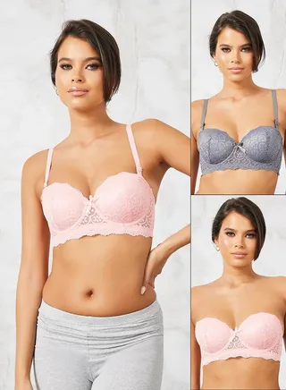 Pack of 2 - All Over Lace Balconette Bra 