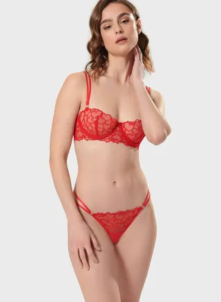 Strappy Mesh Detail Bra 