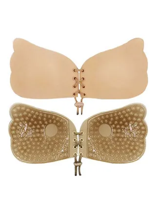Silicone Adhesive Invisible Front Closure Chest Paste Bra Beige 