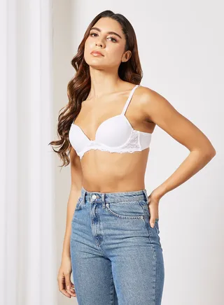 Lace Details Push-Up Bra White 