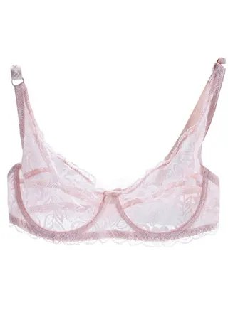 Breathable Lace Gauze Bra Pink 