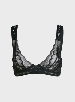 Underwire Mesh Plunge Bra 