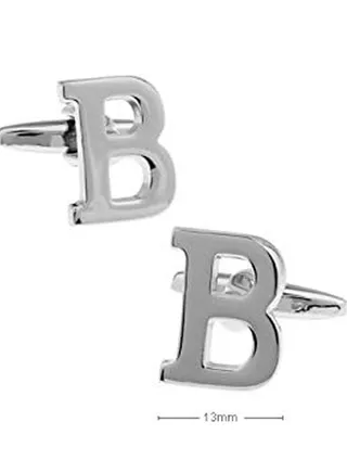 Personalized Fashion English Letter B Shape Cufflinks Mens French Shirt Cufflinks For Wedding 