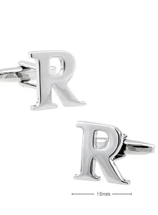 Personalized Fashion English Letter R Shape Cufflinks Mens French Shirt Cufflinks For Wedding 