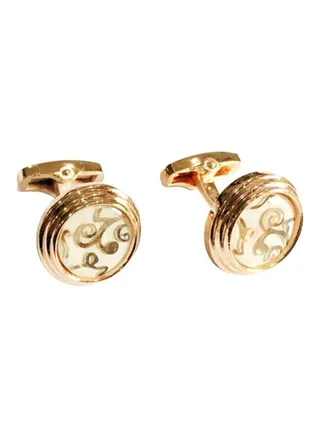 Steel And Crystal Round Cufflinks 