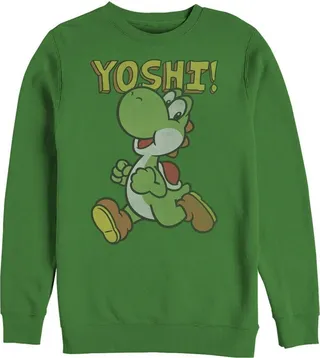 Men's Nintendo Running Yoshi Sweatshirt - Kelly Green - Large