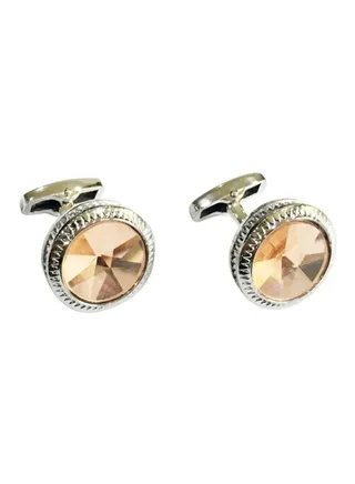 Stylish Steel And Crystal Cufflinks 