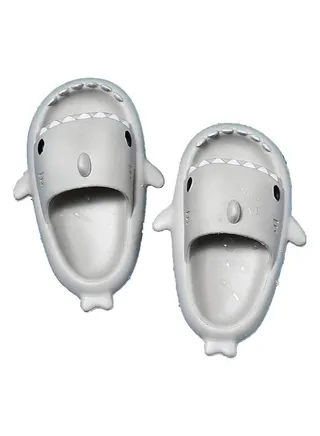 Unisex Shark Slides Pillow Thick-Soled Cute Cartoon Open Toe Sandals Lightweight Comfort Non-Slip Fashionable Shower Beach Slippers 
