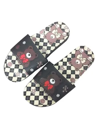 Women Fashion Summer Bear Slippers Outdoor or Indoor Flat Beach Sandals 