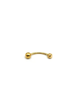 Real Gold Plain Belly Navel And Nose Piercing 