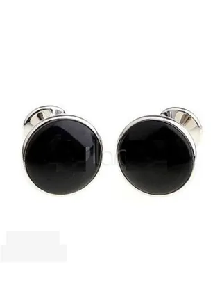 Elegant cufflinks with natural black stone 