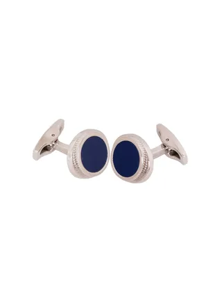 Formal Silver Blue Cufflink 