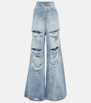 Distressed high-rise jeans