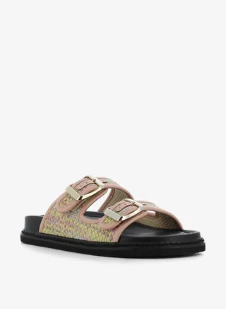 Women's Buckle Detail Slip-On Sandals 