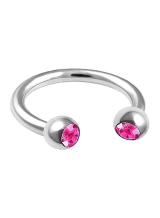 Stone Studded Circular Barbell Nose Ring 