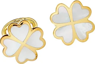 18K Gold Vermeil & Mother-of-Pearl Clover Cufflinks