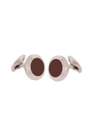 Round Brown Cufflink 