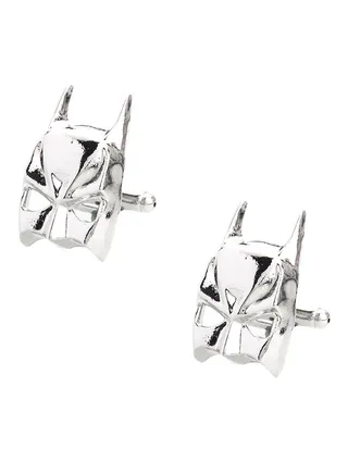Rhodium Plated Batman Design Cufflinks 