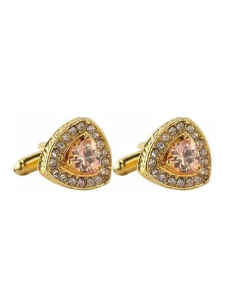 Crystal Studded Triangle Diamante Cufflinks 