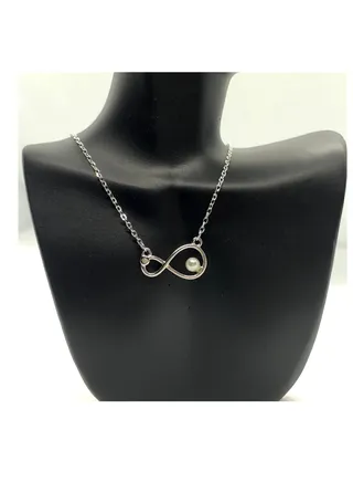 A Unique women's Silver chain with a pendant design in the shape of infinite love 