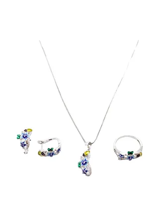 3-Piece Pure 925 Sterling Silver Jewellery Set 