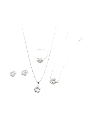 4-Piece Pure 925 Sterling Silver Jewellery Set 