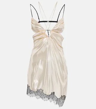 Lace-trimmed minidress