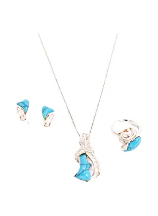 3-Piece Pure 925 Sterling Silver Jewellery Set 