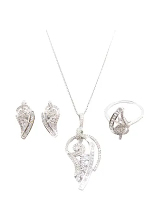 3-Piece Pure 925 Sterling Silver Jewellery Set 