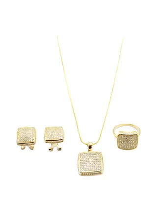 3-Piece Pure 925 Sterling Silver Jewellery Set 