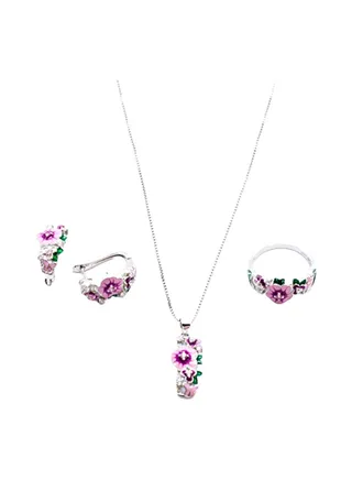 3-Piece Pure 925 Sterling Silver Jewellery Set 