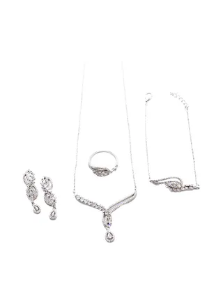 4-Piece Pure 925 Sterling Silver Jewellery Set 