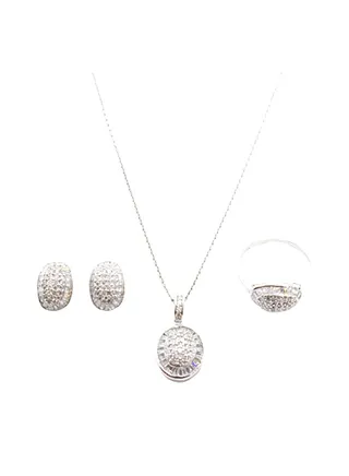 3-Piece Pure 925 Sterling Silver Jewellery Set 