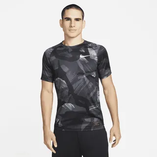 Men's Nike Pro Dri-FIT Short-Sleeve Slim Camo Top in Black