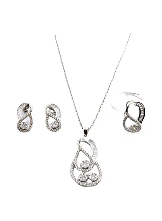3-Piece Pure 925 Sterling Silver Jewellery Set 