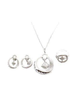 3-Piece Pure 925 Sterling Silver Jewellery Set 