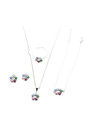 4-Piece Pure 925 Sterling Silver Jewellery Set 