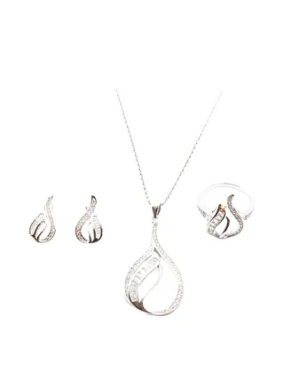 3-Piece Pure 925 Sterling Silver Jewellery Set 
