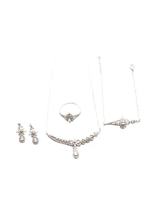 4-Piece Pure 925 Sterling Silver Jewellery Set 