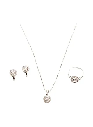 3-Piece Pure 925 Sterling Silver Jewellery Set 