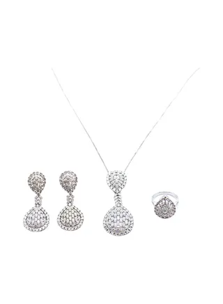 3-Piece Pure 925 Sterling Silver Jewellery Set 