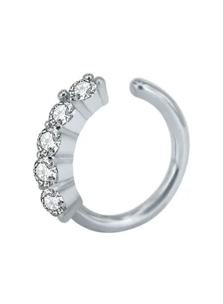 Stainless Steel Cubic Zirconia Nose Ring 