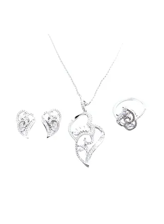 3-Piece Pure 925 Sterling Silver Jewellery Set 