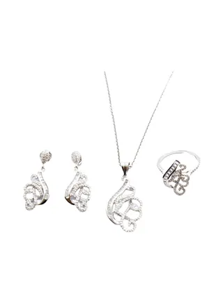 3-Piece Pure 925 Sterling Silver Jewellery Set 