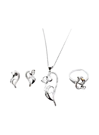 3-Piece Pure 925 Sterling Silver Jewellery Set 