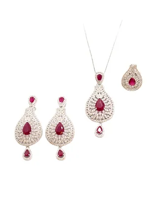 3-Piece Pure 925 Sterling Silver Jewellery Set 